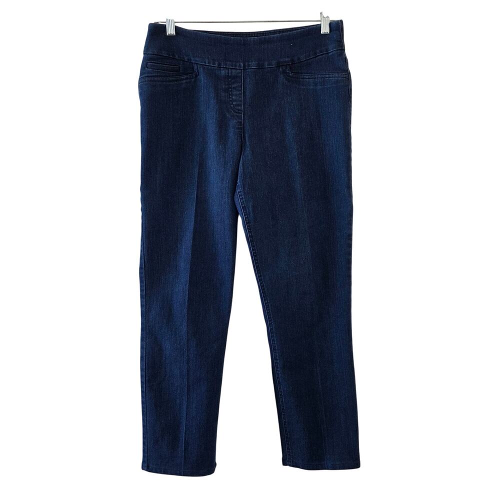 Westbound Pull On Stretch Jeans  Womens Size 12 Regular Dark Wash Straight Leg